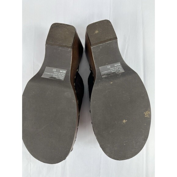 VTG Mudd Brown Suede Embroidered Clog Heels Boho Y2K Studded Platform Mules 8.5 - Picture 7 of 7